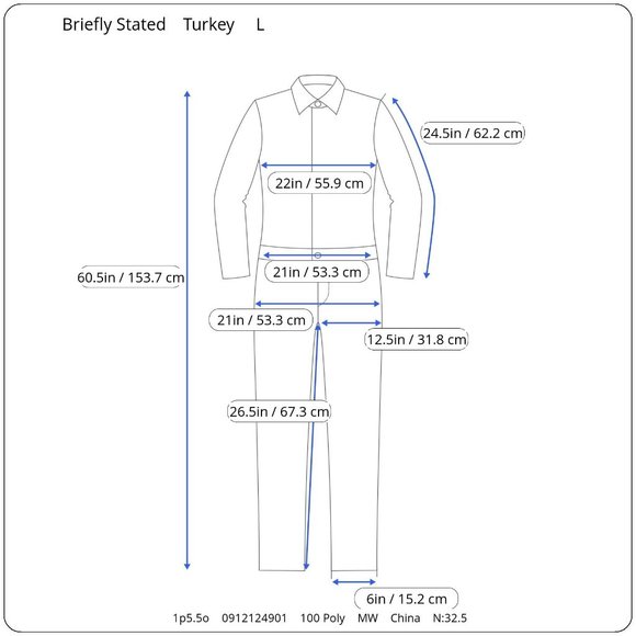 Briefly Stated Turkey Unionsuit Costume Mens L Thanksgiving Fall Halloween Brown - Picture 11 of 11
